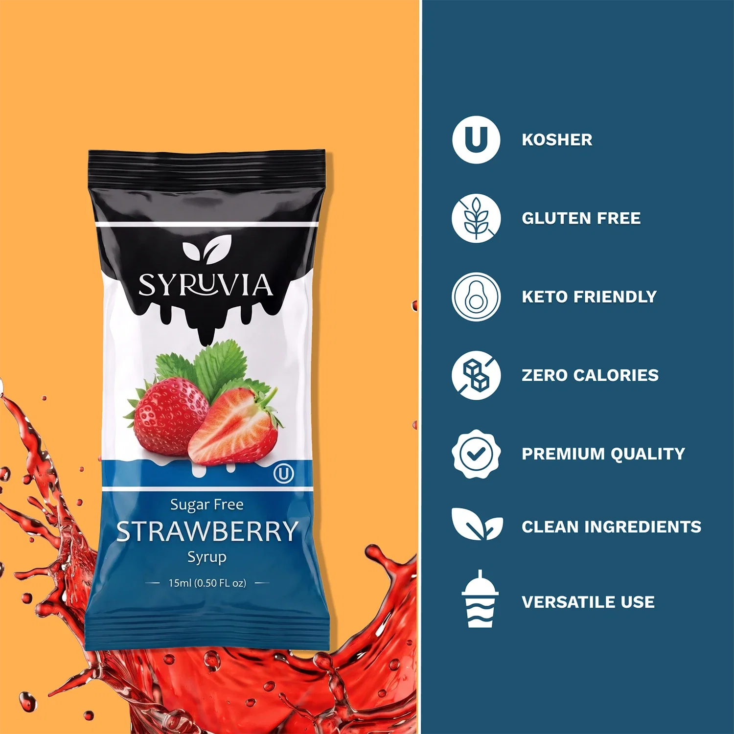 Sugar Free Strawberry Syrup Pouches