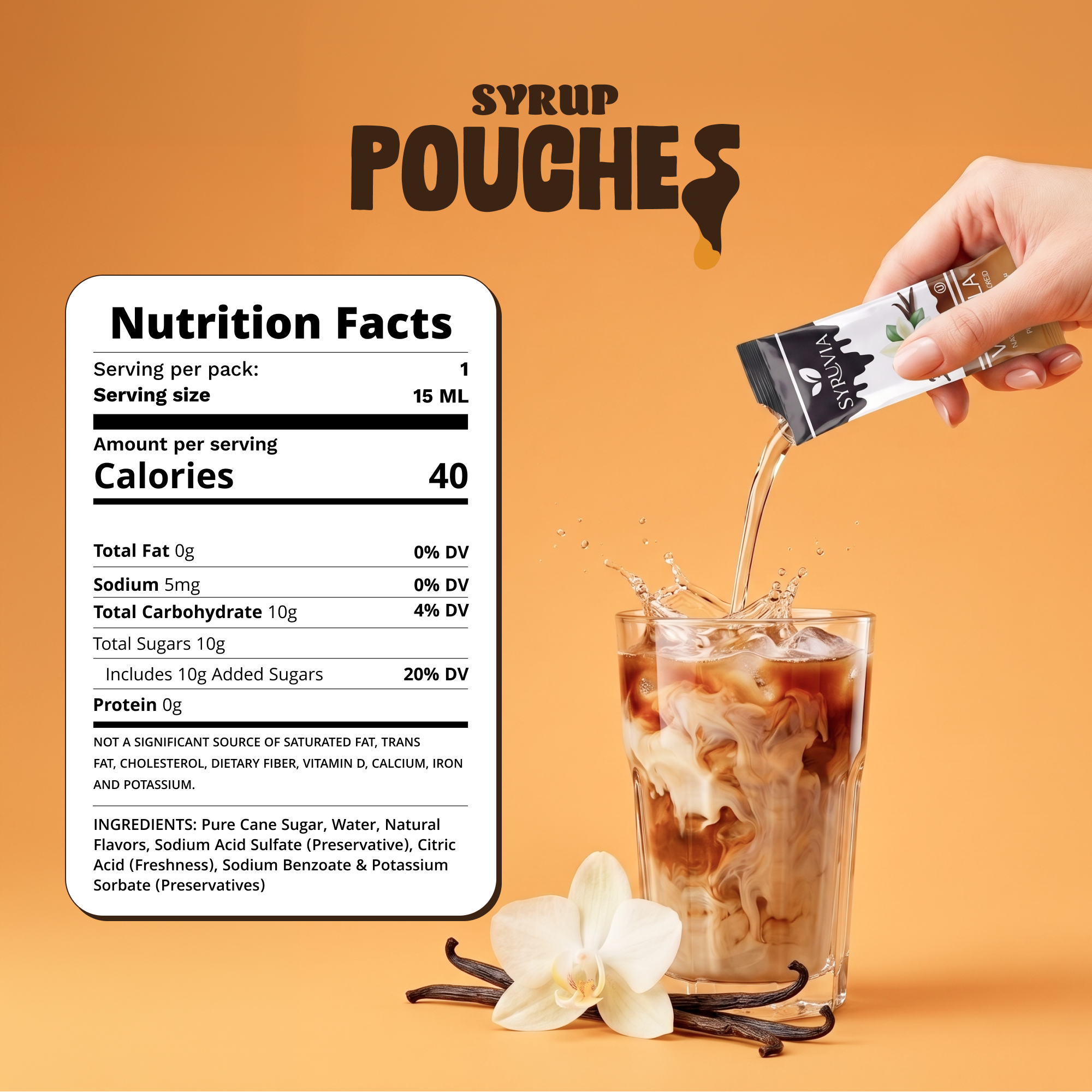 Vanilla Syrup Pouches