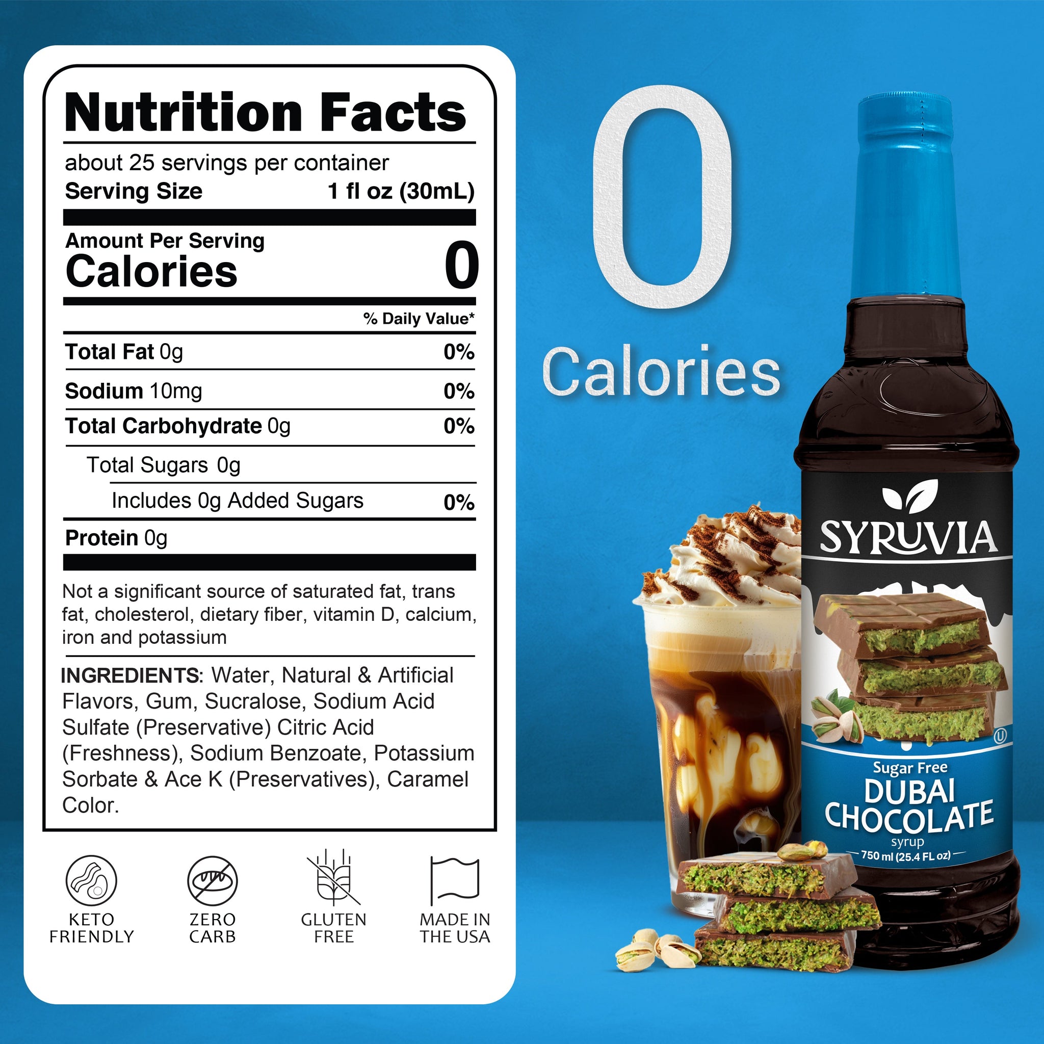 Sugar-Free Dubai Chocolate Syrup™